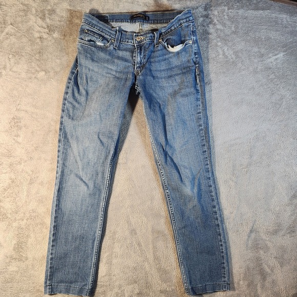Levis Jeans 524 Womens 9 Blue Too Superlow Low Rise Bootcut Medium Wash Denim - Picture 1 of 10
